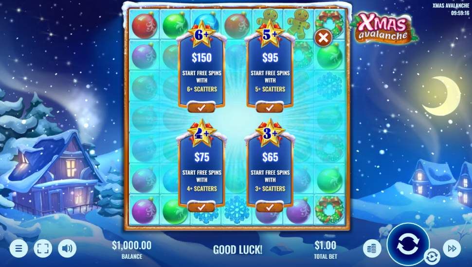 Xmas Avalanche slot - feature