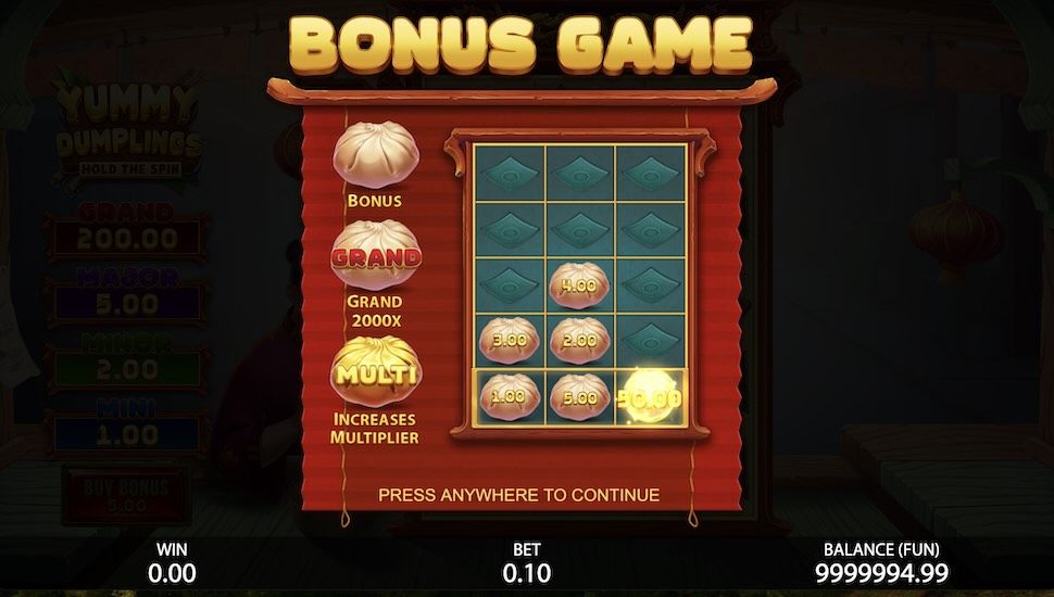 Yummy Dumplings slot Bonus