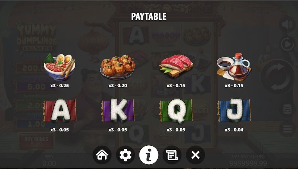 Yummy Dumplings slot Symbols