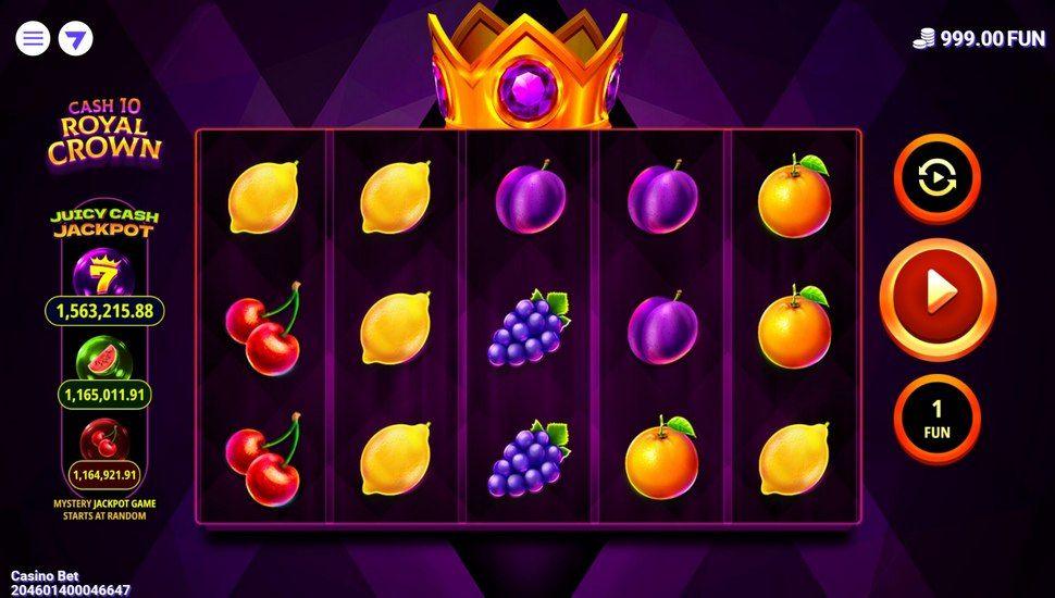 Cash 10 Royal Crown slot gameplay