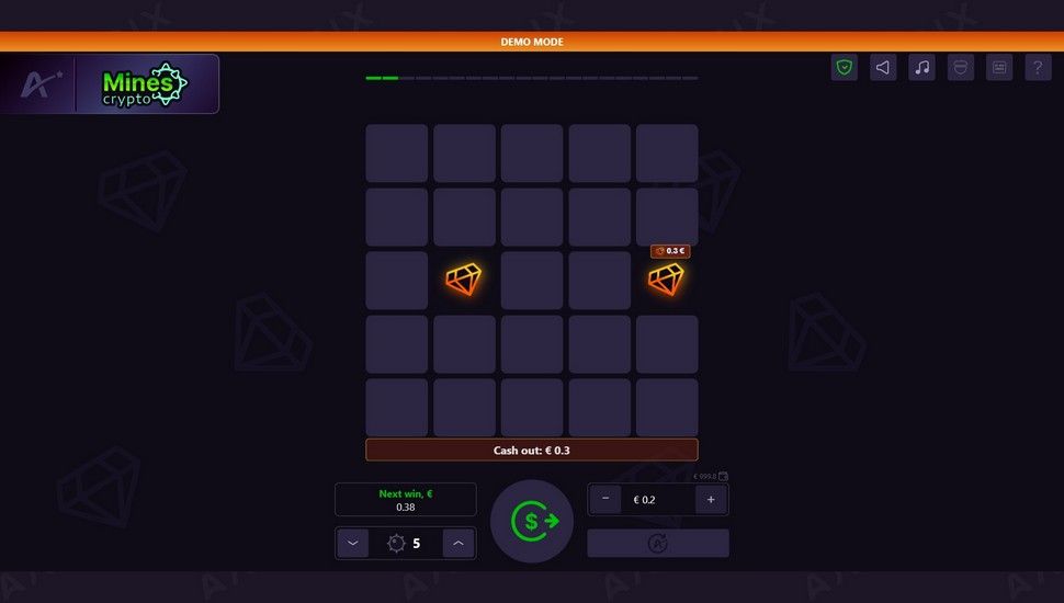 Crypto Mines gameplay
