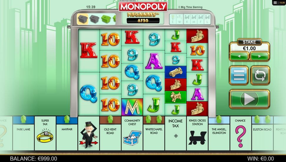 Monopoly Megaways slot gameplay