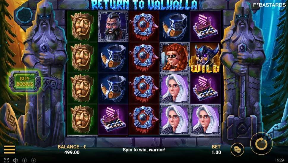 Return to Valhalla slot gameplay