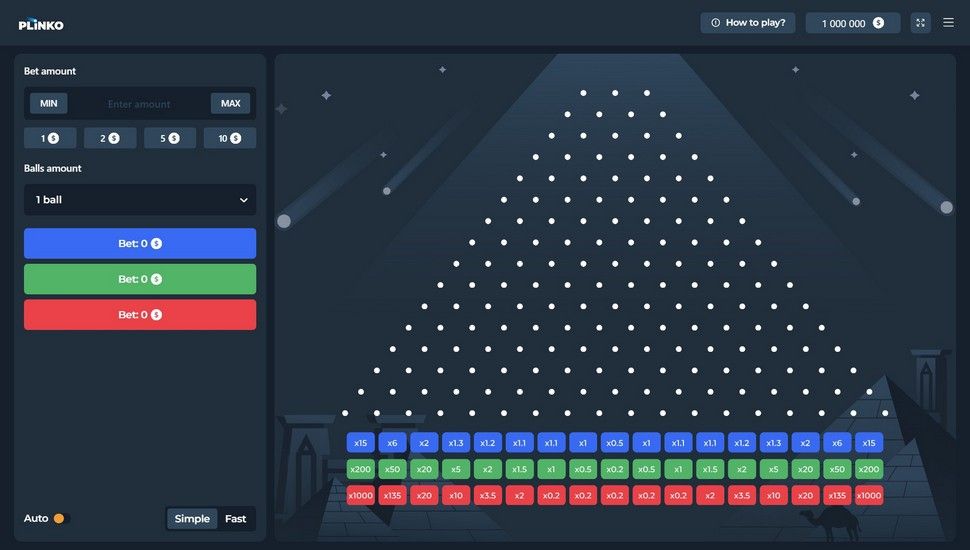 Plinko 1000 game gameplay