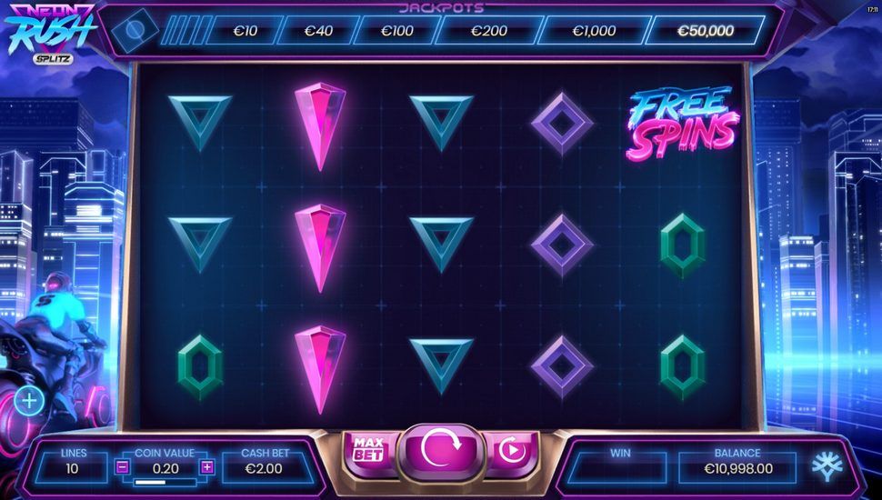 Neon Rush slot gameplay