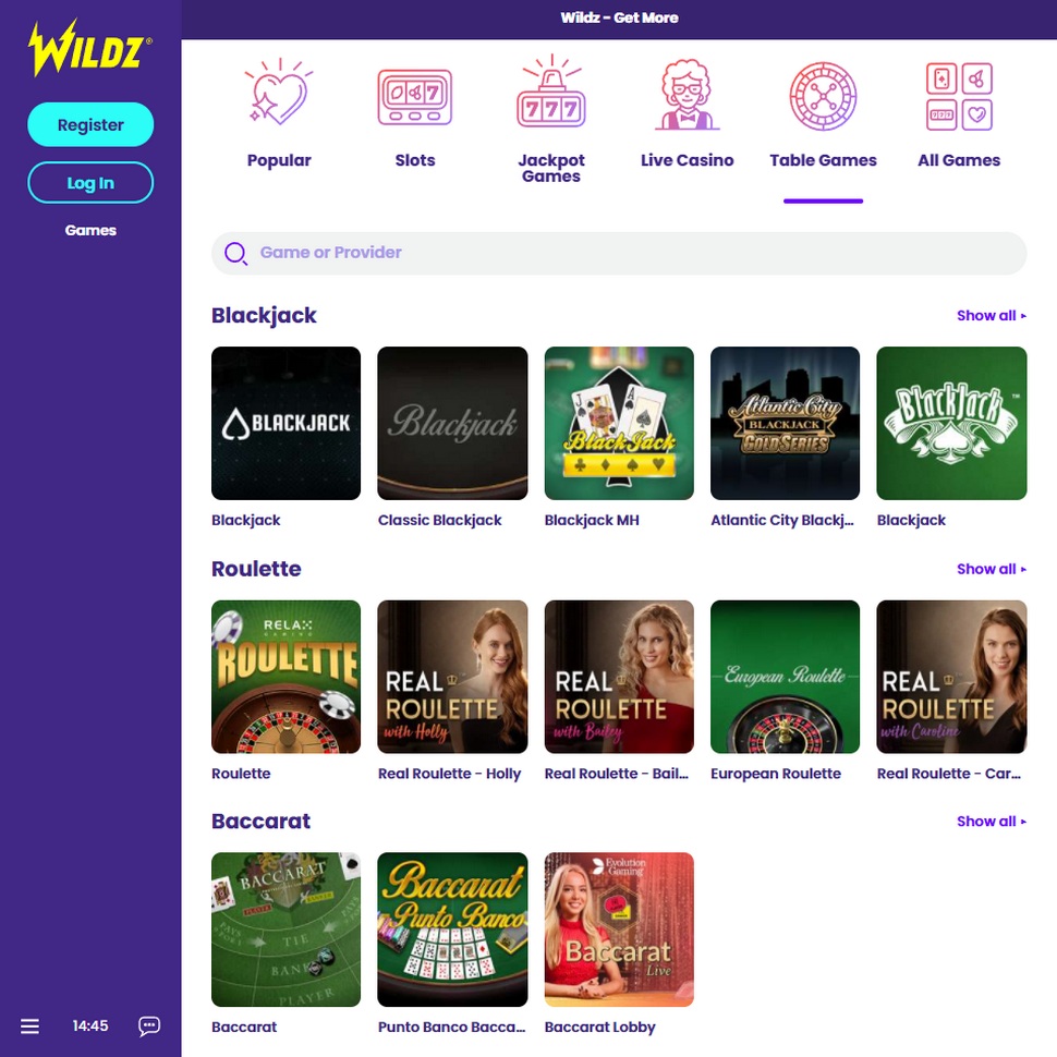 Wildz – Game types