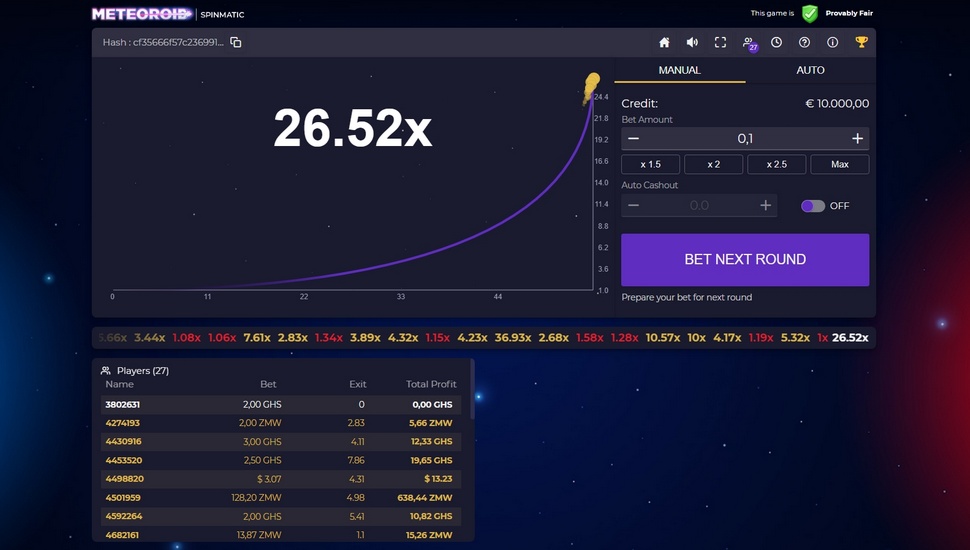 A crypto crash game like bustabit or roobet