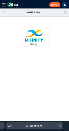 Mifinity payment withdraw - step 2