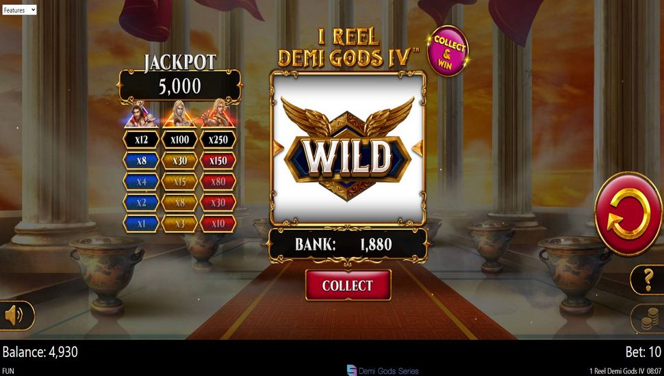 1 Reel Demi Gods IV Slot - Progressive Symbol Win
