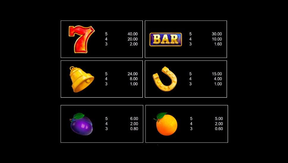 6 tokens of gold slot - paytable