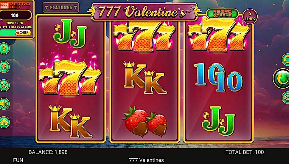 777 Valentine-s slot Retro Bet Feature
