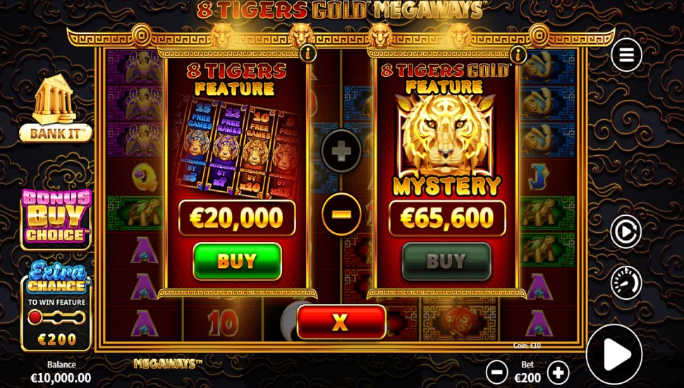 8 Tigers Gold Megaways - bonus buy