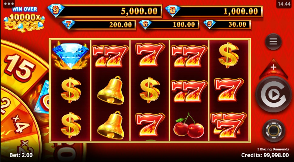 9 Blazing Diamonds Slot by Microgaming preview