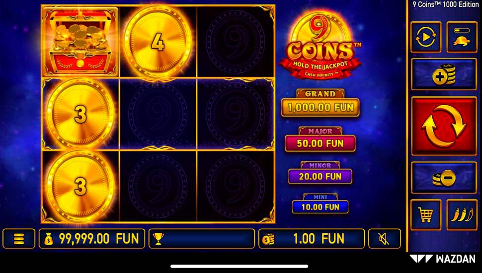 9 coins 1000 edition slot mobile