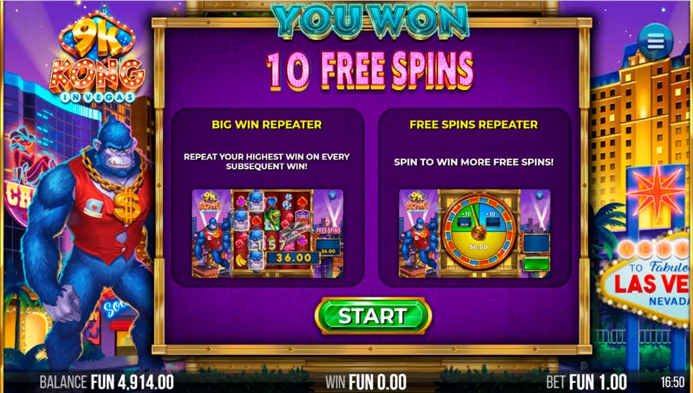 9k Kong in Vegas slot Free Spins Feature