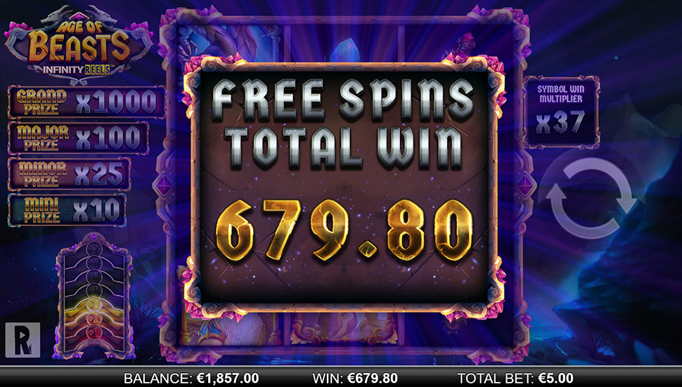 Age of Beasts Infinity Reels - free spins