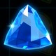 Blue triangle gem symbol