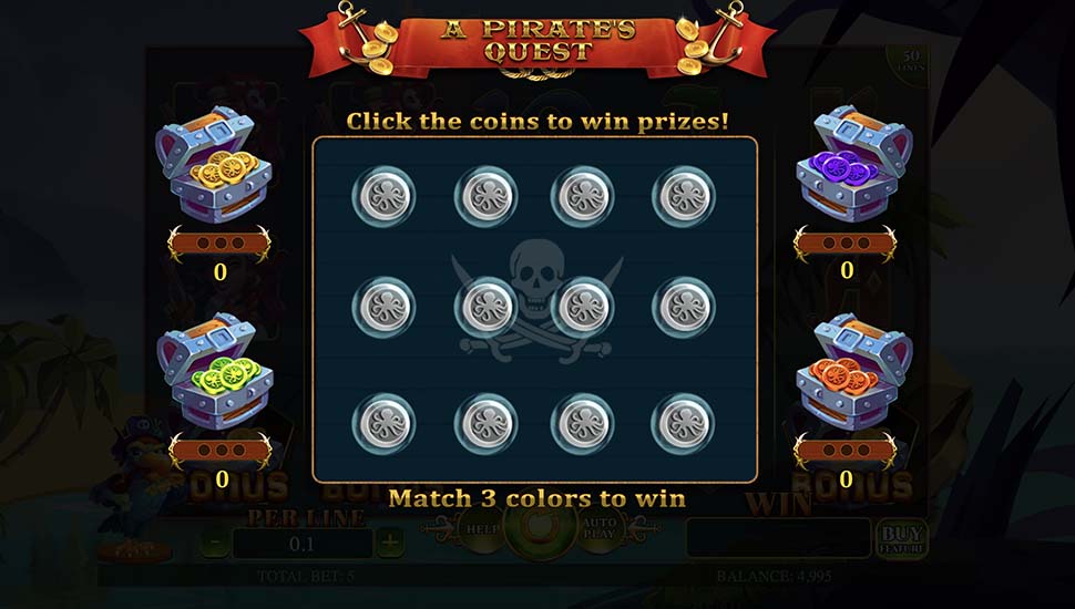 A Pirate's Quest slot bonus game