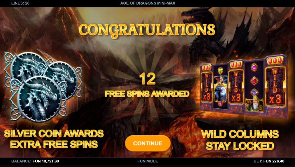 Age of Dragons Mini-max slot Free Spins