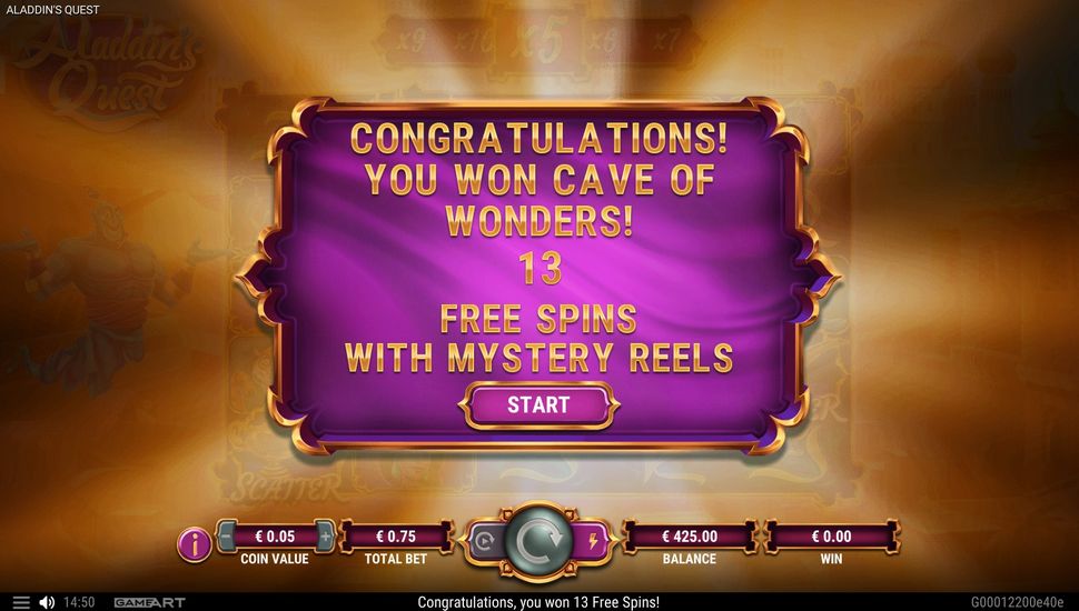 Aladdin's Quest Slot - Free Spins
