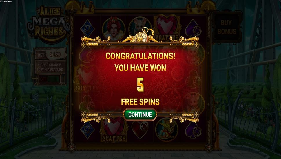 Alice Mega Riches Slot - Free Spins