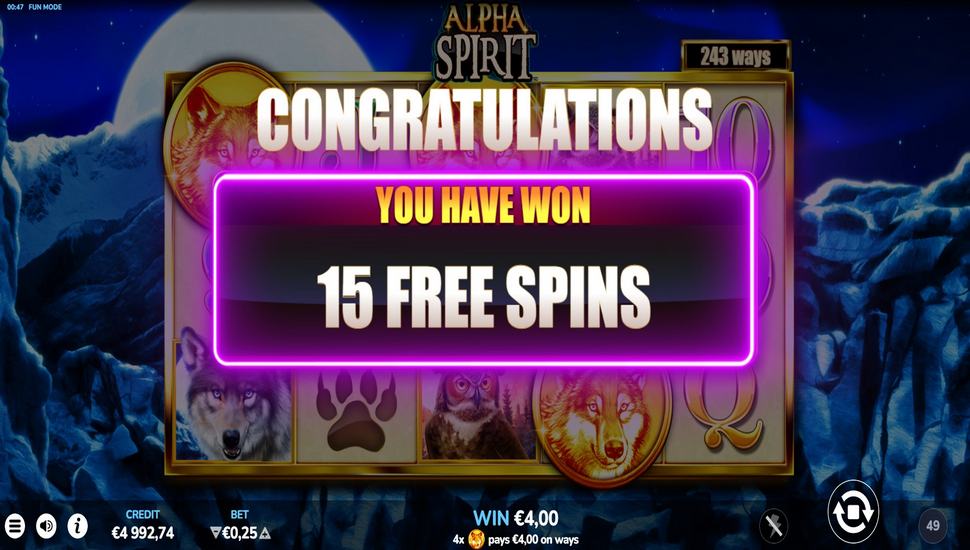Alpha Spirit Slot - Free Spins