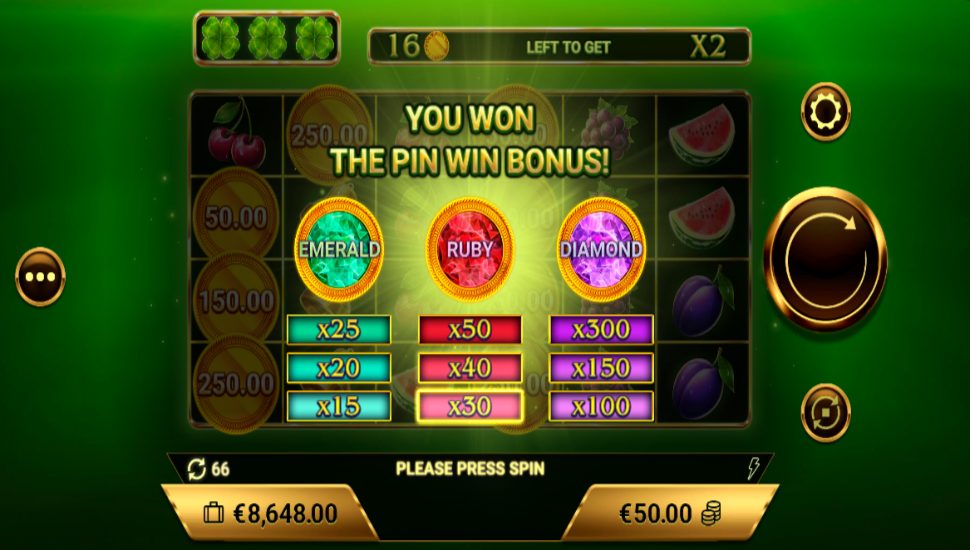 Amigo Lucky Fruits PIN WIN slot - feature