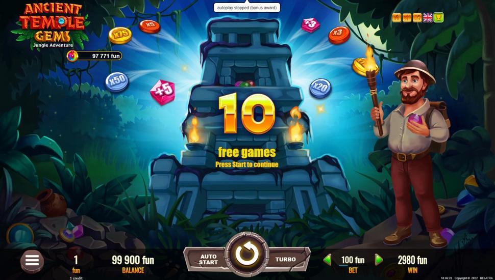 Ancient Temple Gems Slot - Free Spins