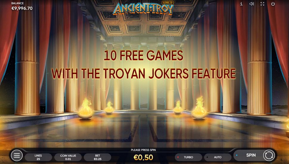 Ancient Troy Dice Slot - Free Spins