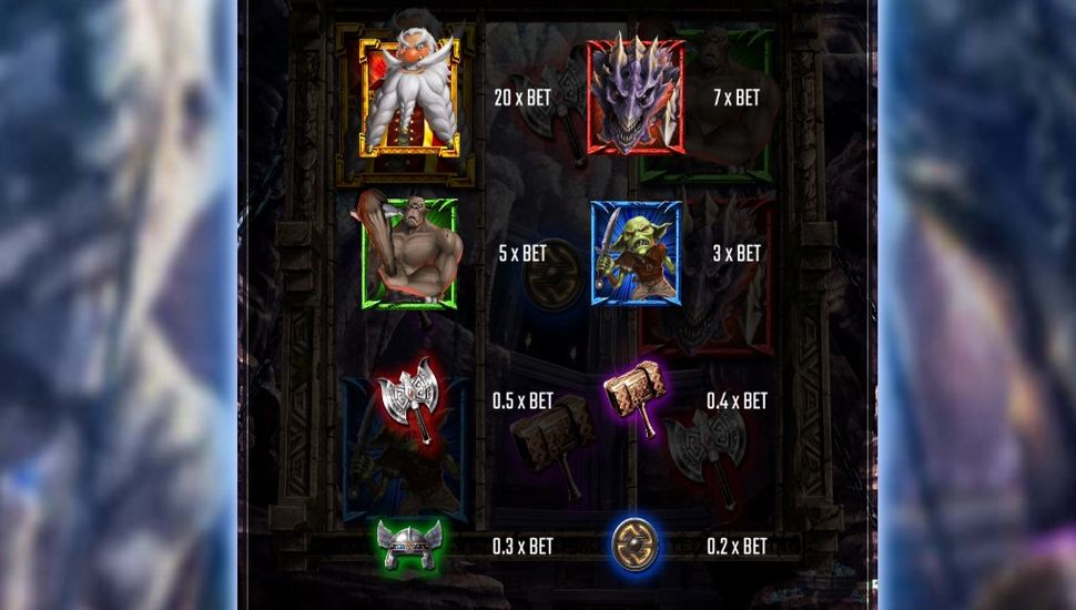 Battle Dwarf Slot - Paytable