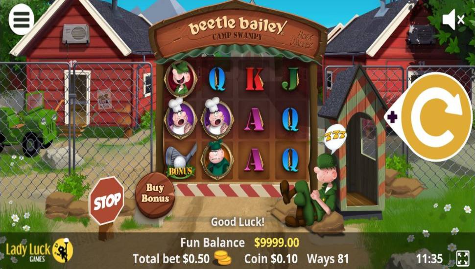 Beetle Bailey slot - mobile