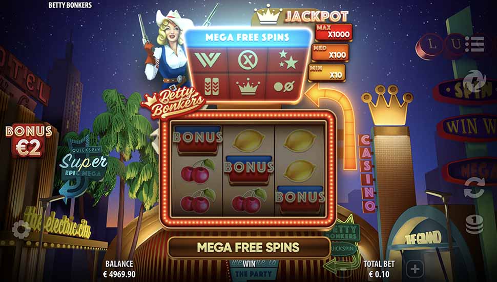 Betty Bonkers slot Mega Free Spins