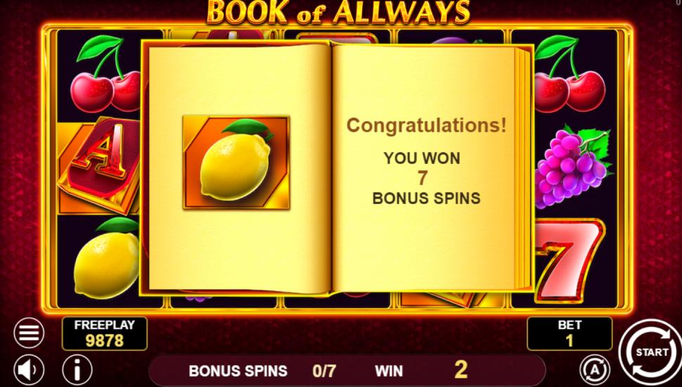 Book of Allways slot - feature