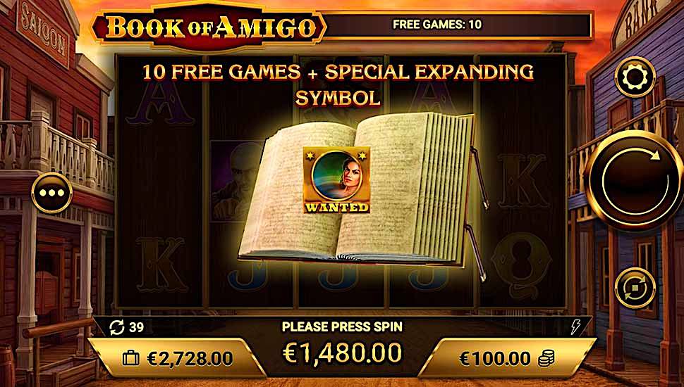 Book of Amigo slot free spins