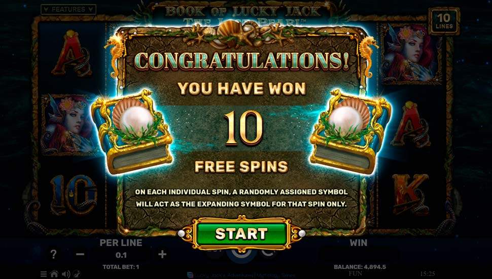 Book of Lucky Jack The Lost Pearl slot Free Spins