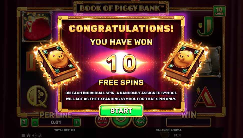 Book of Piggy Bank slot free spins