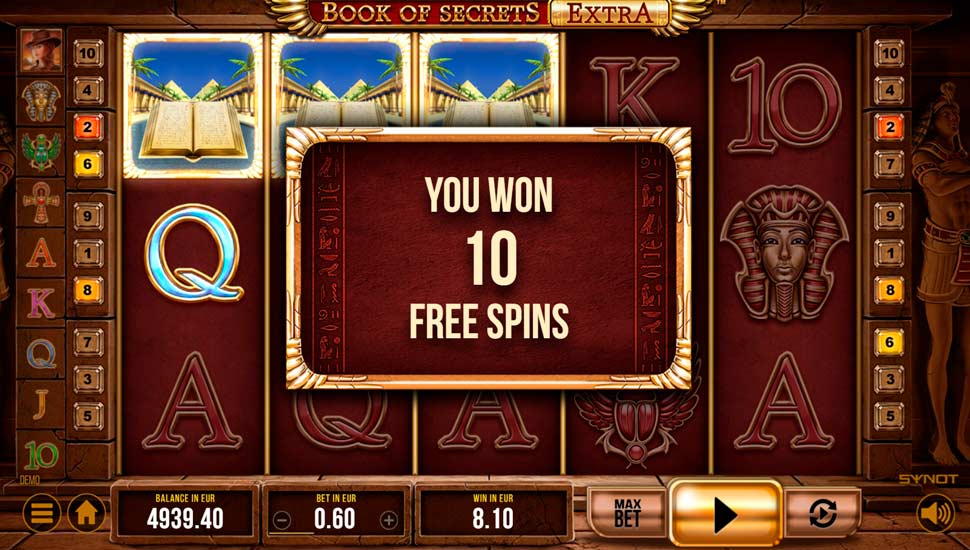 Book of secrets extra slot Free Spins