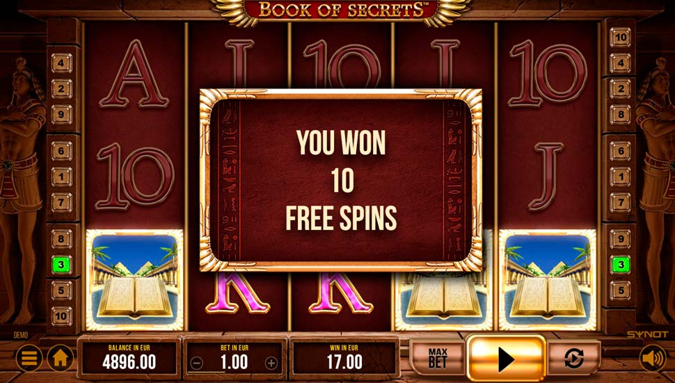 Book of secrets slot - free spins