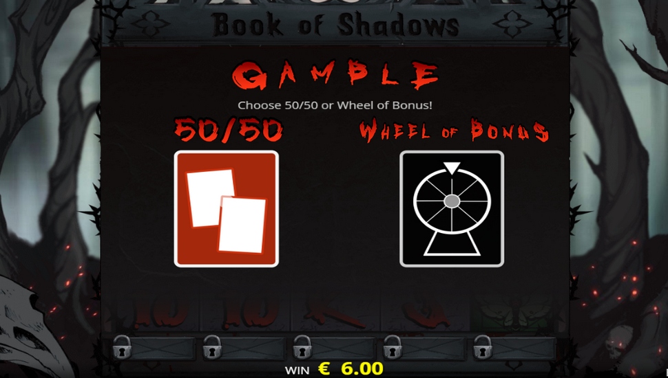 Book of Shadows slot - gamble feature