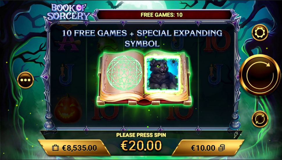 Book of Sorcery slot free spins