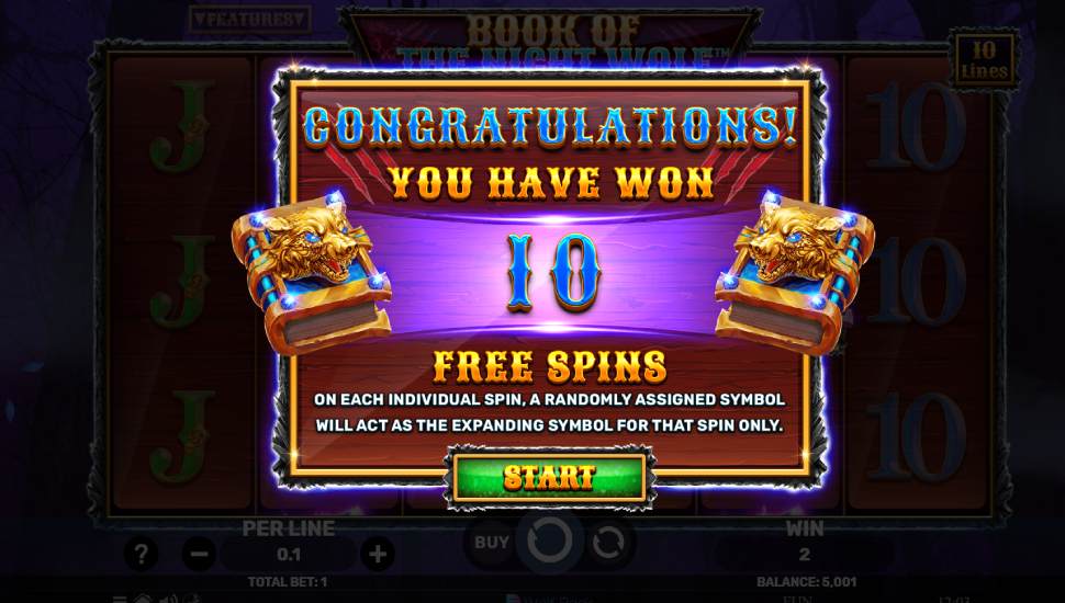 Book of the Night Wolf slot - feature