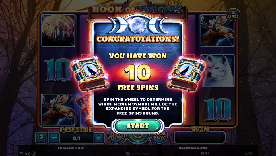 Book of wolves full moon slot free spins