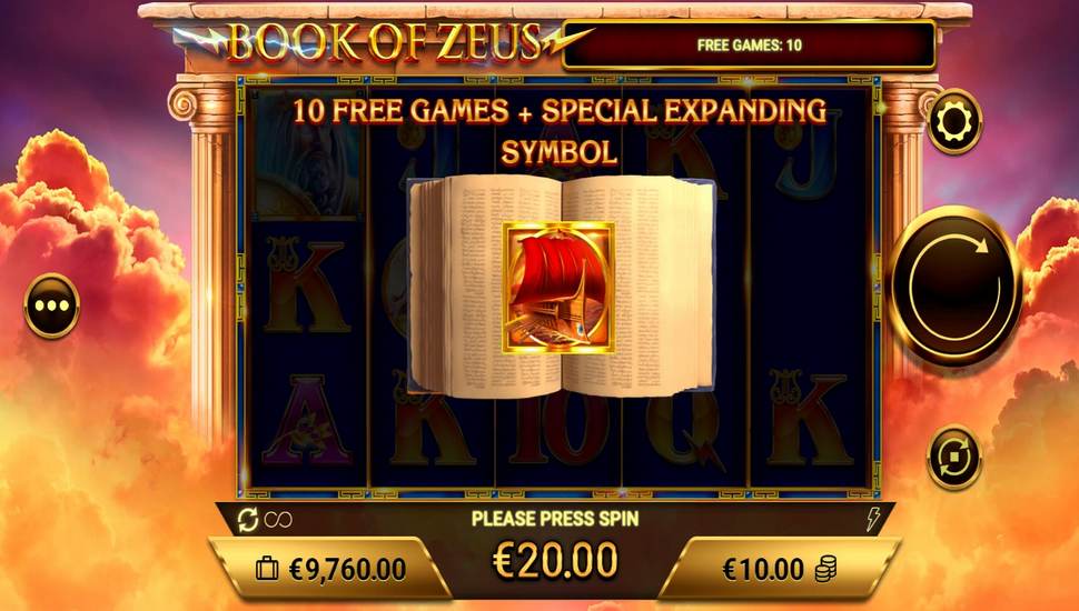 Book of Zeus Slot - Free Spins