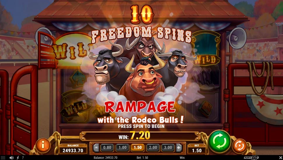 Bull in a rodeo slot - free spins