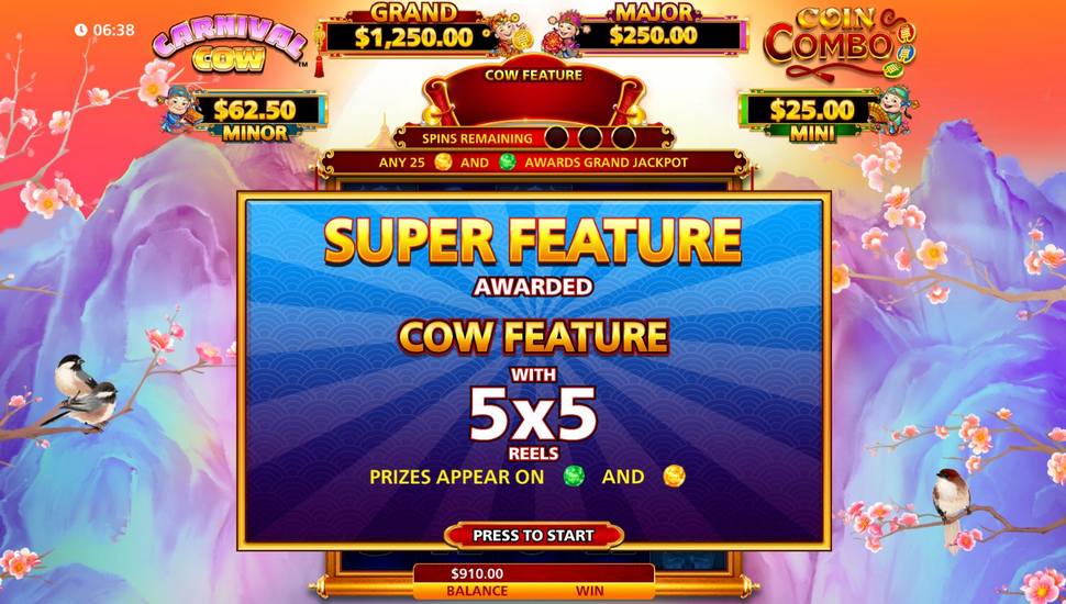 Carnival Cow Coin Combo Slot - Super Feature with Cow Feature