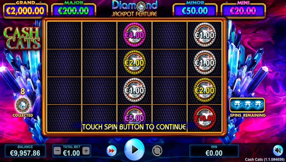 Cash cats slot - Diamond Feature