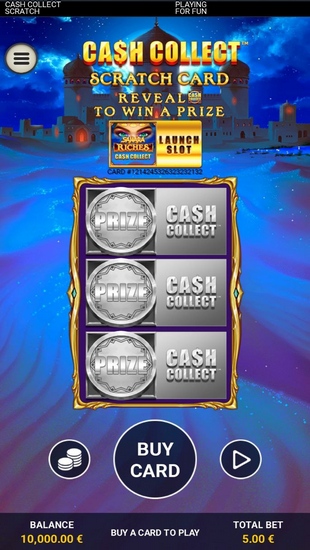 Cash Collect scratch game mobile