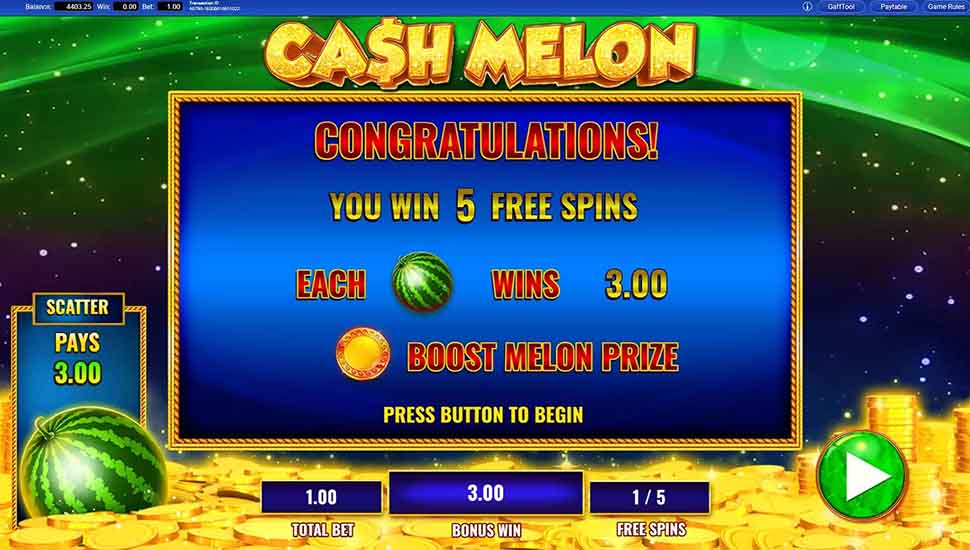 Cash Melon slot free spins