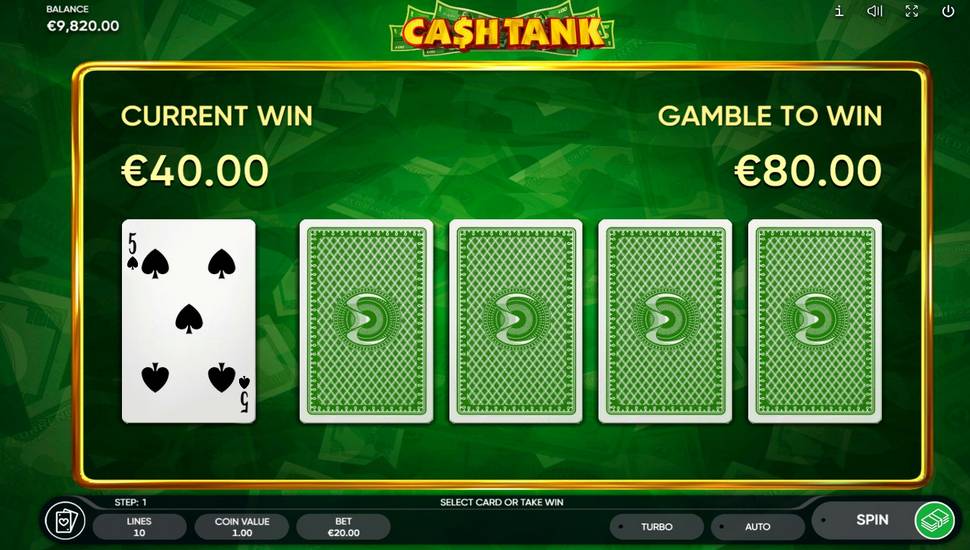 Cash Tank Slot - Gamble Feature