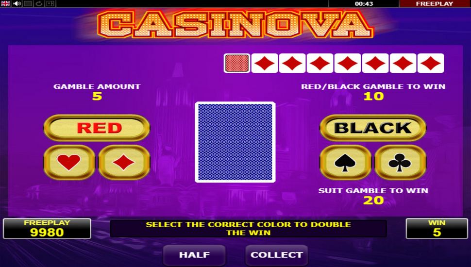 Casinova Slot - Gamble Feature